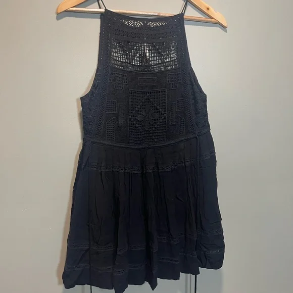 Free People Black Crochet Backless Dress - Picture 2 of 7